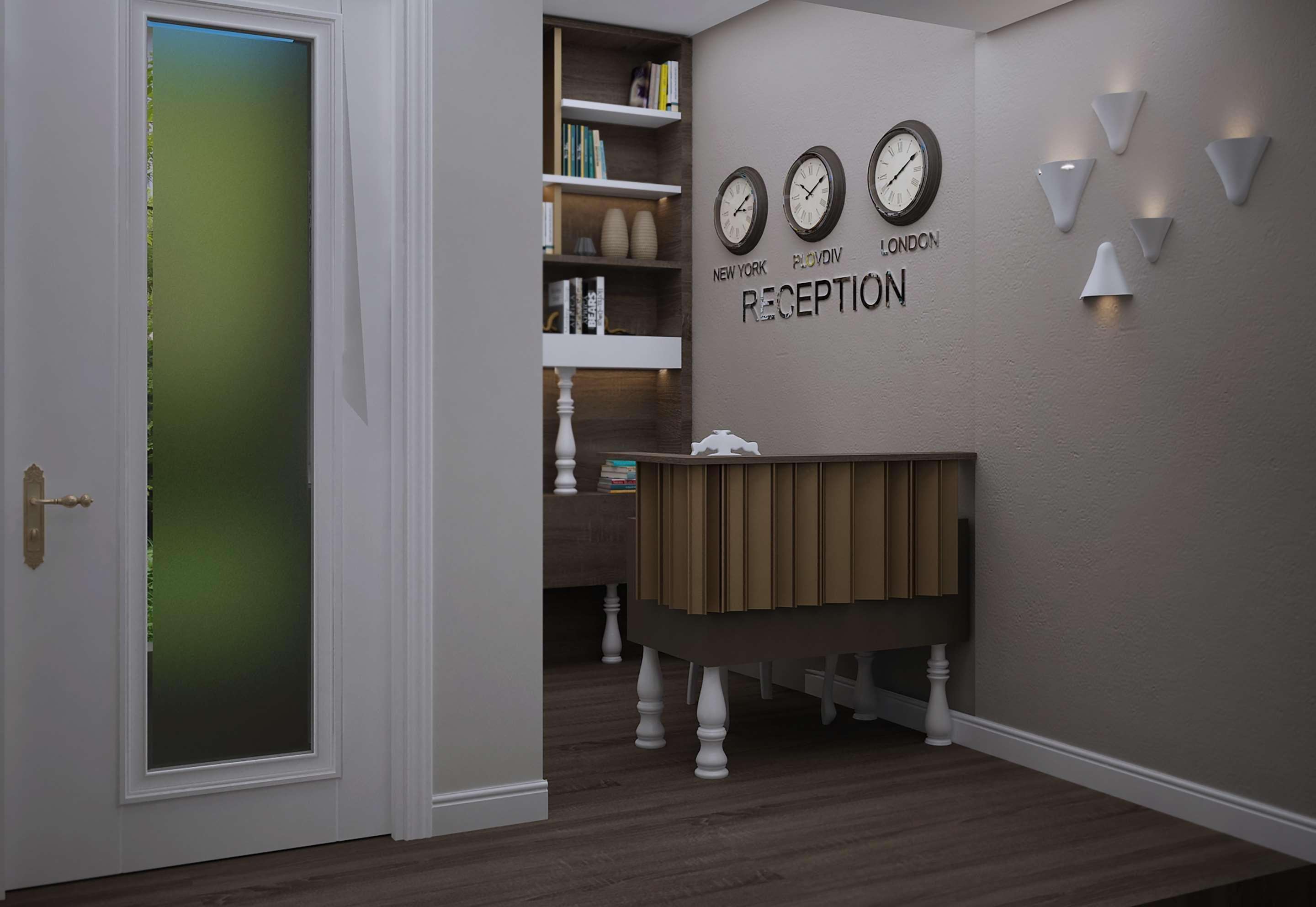 Gallery 37 Powered By Aston Plovdiv Bagian luar foto 3D rendering of a reception desk